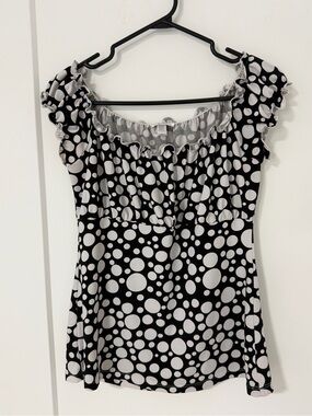 Polka dot off shoulder tank top - Size S (stretchy)